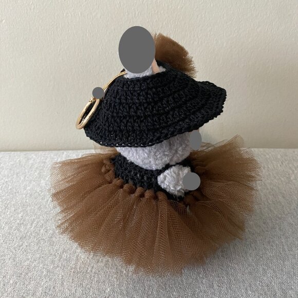 Handmade Crochet Brown Black Autumnal Princess Tutu for 17cm Doll 2-Piece Set - Picture 2 of 5